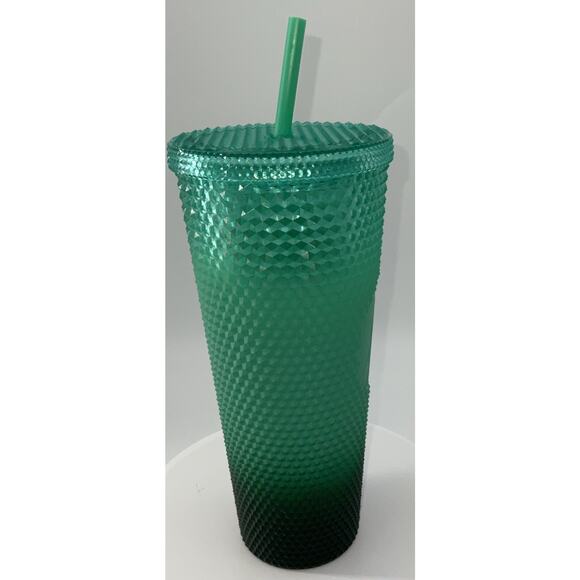 Starbucks Studded Tumbler Cup Waxberry Mint Green Ombre Winter Holiday 24 Oz - Picture 2 of 7